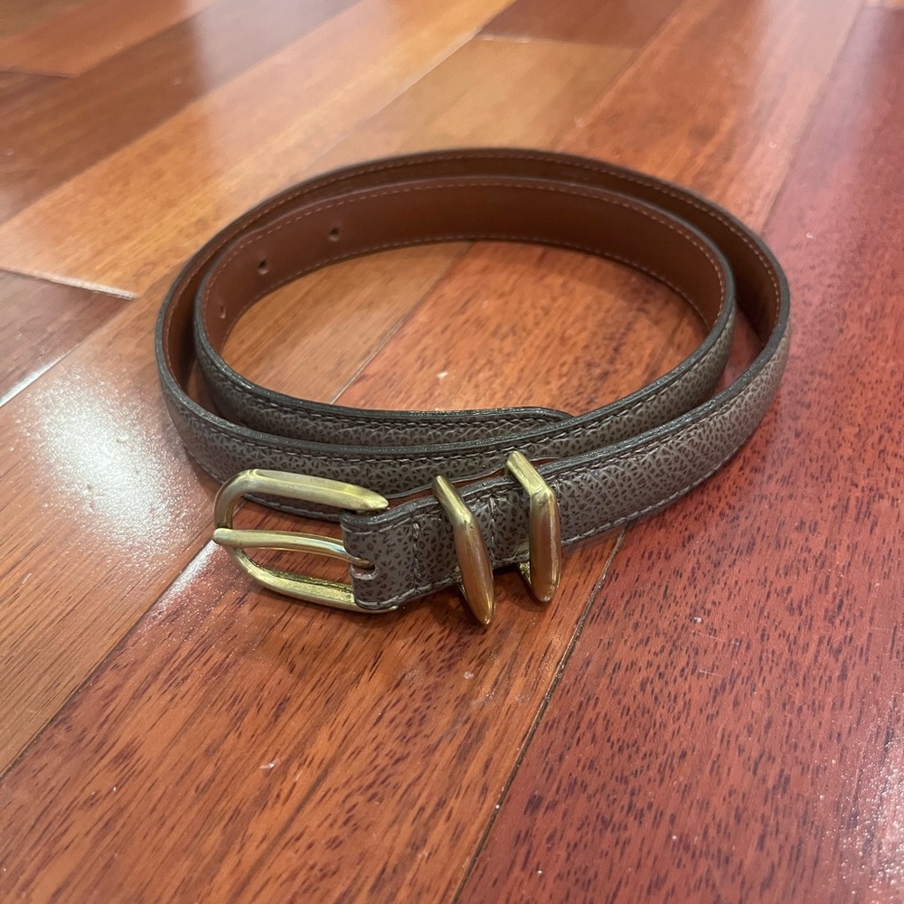 COACH Dark Olive Leather Belt Medium Brass Buckle 8401 Made in Italy - Picture 2 of 6